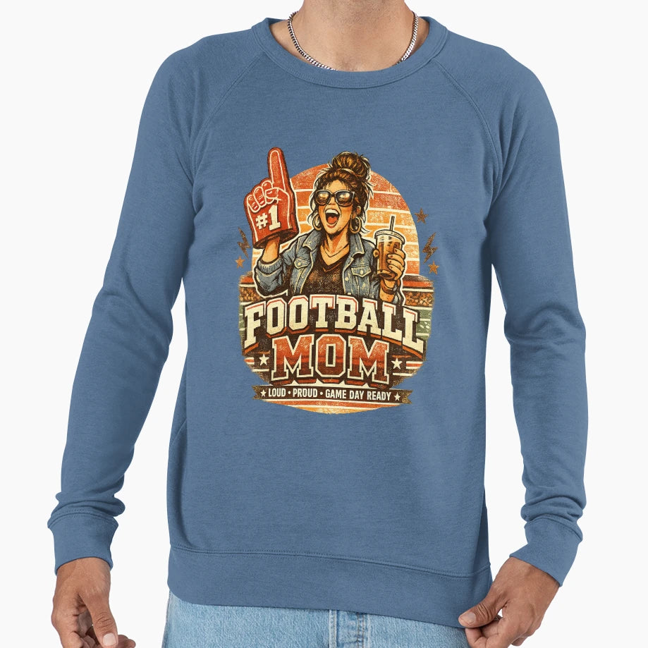 Football Mom Sweatshirt - Trendy Graphic for Adults - T-Shirt, Sweatshirt, Hoodie