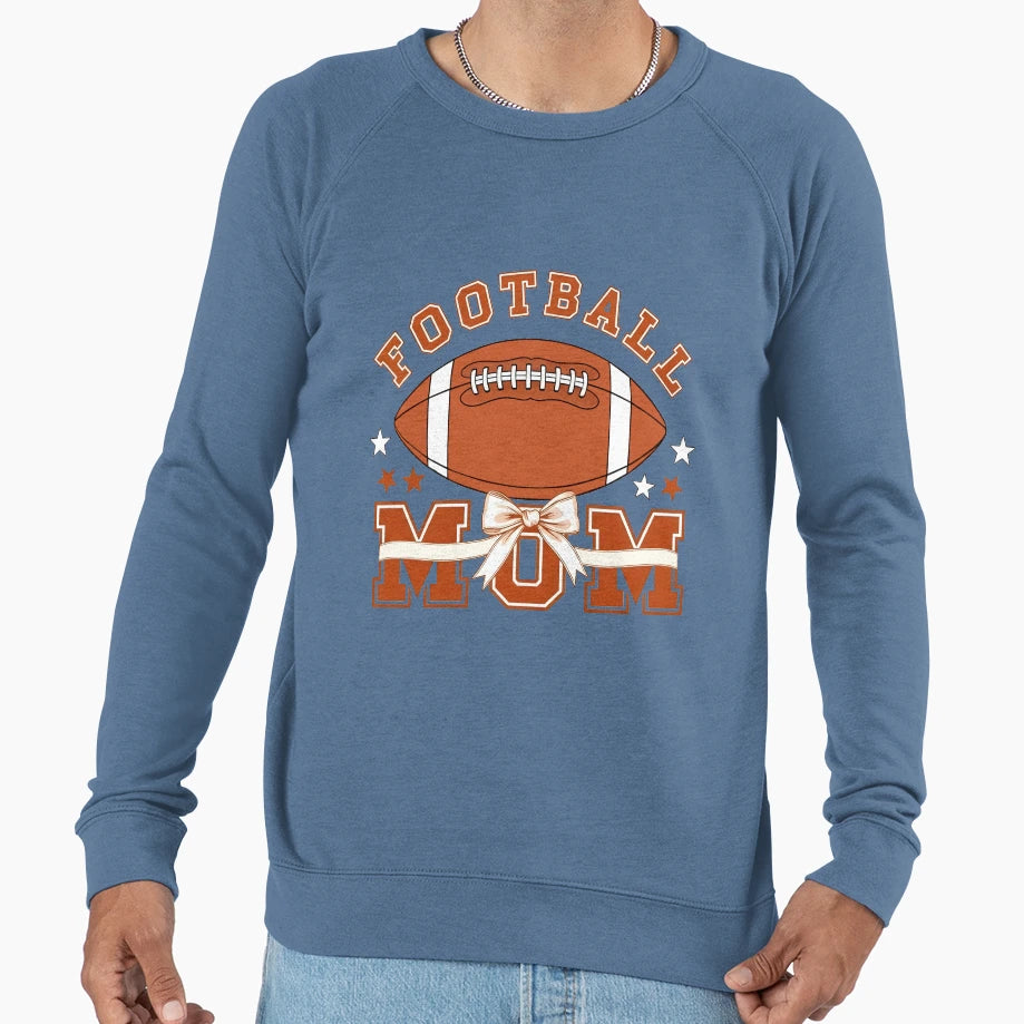 Proud Football Mom Bow And Stars Sweatshirt - Streetwear Style for Adults - T-Shirt, Sweatshirt, Hoodie