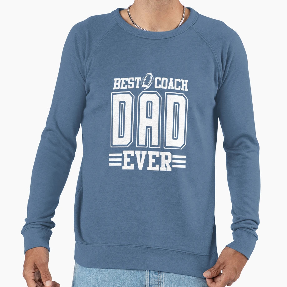 Best Coach Dad Ever White Sweatshirt - Minimalist Print Men Women - T-Shirt, Sweatshirt, Hoodie