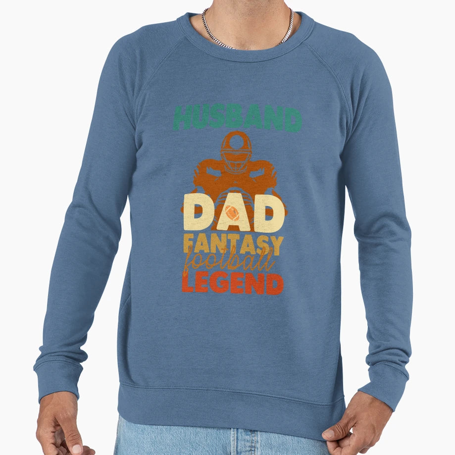 Husband Dad Fantasy Football Legend Sweatshirt - Custom Art Print Unisex - T-Shirt, Sweatshirt, Hoodie