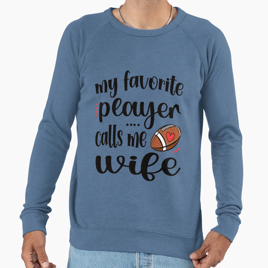 Proud Football Wife Football Player Wife T-Shirt - Graphic Print Men Women - T-Shirt, Sweatshirt, Hoodie