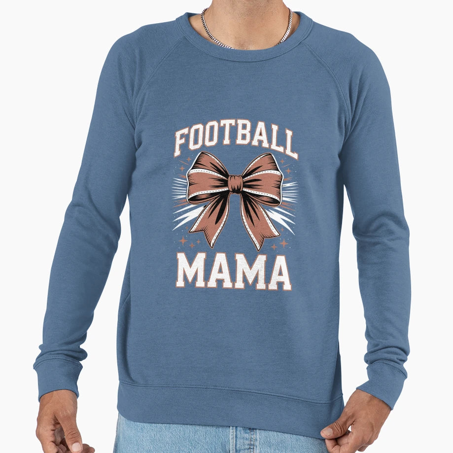 Coquette Bow American Football Mama Sweatshirt - Trendy Graphic for Adults - T-Shirt, Sweatshirt, Hoodie
