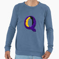 Letter Q Monogram Typography Sweatshirt - Casual Everyday Wear Men Women - T-Shirt, Sweatshirt, Hoodie
