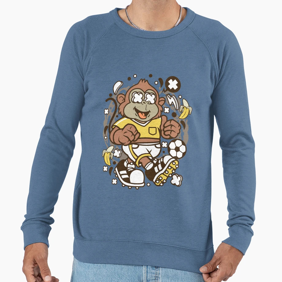 Soccer Monkey Sweatshirt - Trendy Graphic for Adults - T-Shirt, Sweatshirt, Hoodie