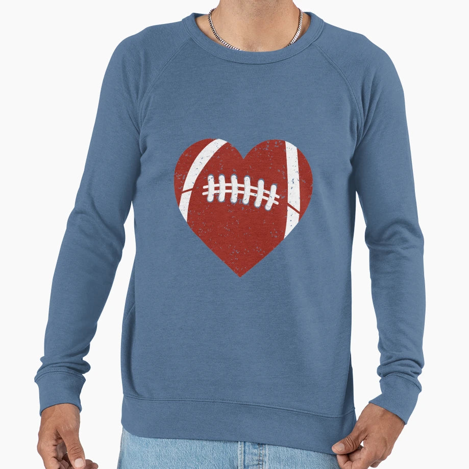 American Football Heart Gift Football Sweatshirt - Streetwear Style Unisex - T-Shirt, Sweatshirt, Hoodie