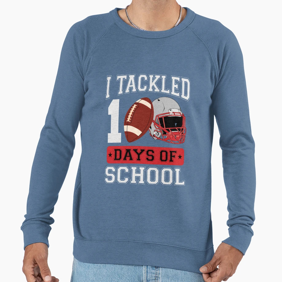 100 Days School Football I Sweatshirt - Custom Art Print for Adults - T-Shirt, Sweatshirt, Hoodie