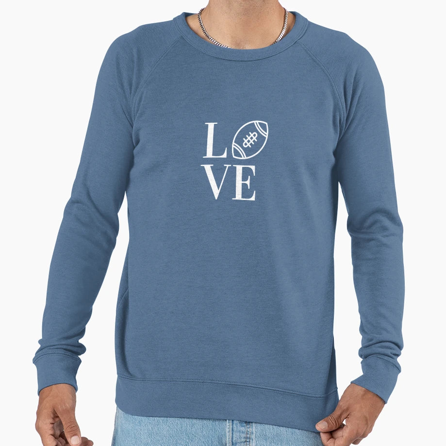 Love Football Sports Sweatshirt - Casual Everyday Wear for Adults - T-Shirt, Sweatshirt, Hoodie