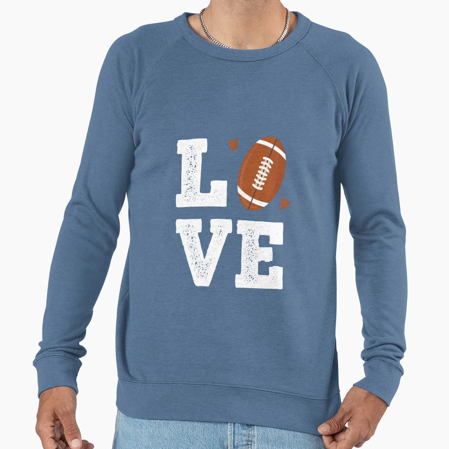Football Love Sweatshirt - Minimalist Print Unisex - T-Shirt, Sweatshirt, Hoodie