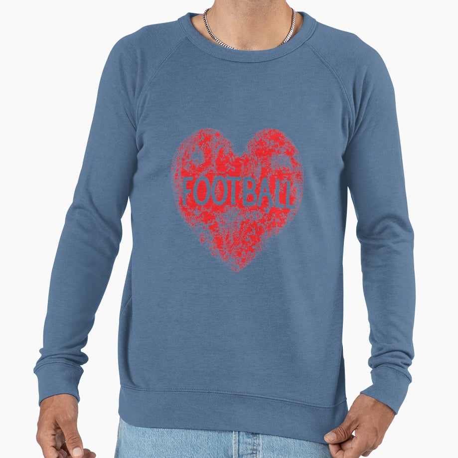Love Football Heart Sweatshirt - Fun Novelty Design Men Women - T-Shirt, Sweatshirt, Hoodie