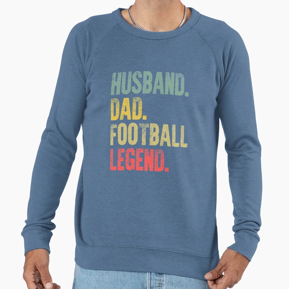Funny Husband Dad Football Legend T-Shirt - Minimalist Print Unisex - T-Shirt, Sweatshirt, Hoodie