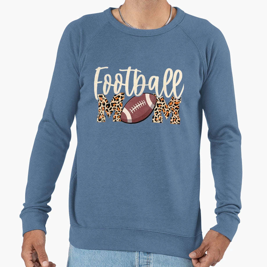 Football Mom Leopard Sweatshirt - Custom Art Print for Adults - T-Shirt, Sweatshirt, Hoodie