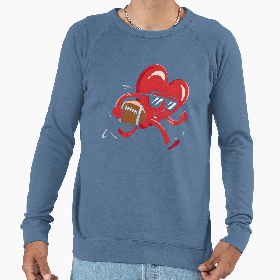 Football Heart Love Game T-Shirt - Custom Art Print for Adults - T-Shirt, Sweatshirt, Hoodie