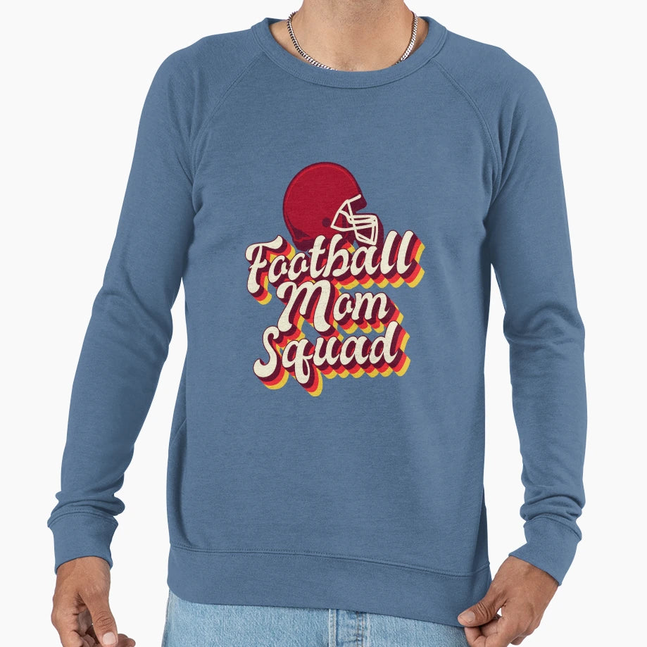 Football Mom Squad Sweatshirt - Aesthetic Graphic for Adults - T-Shirt, Sweatshirt, Hoodie
