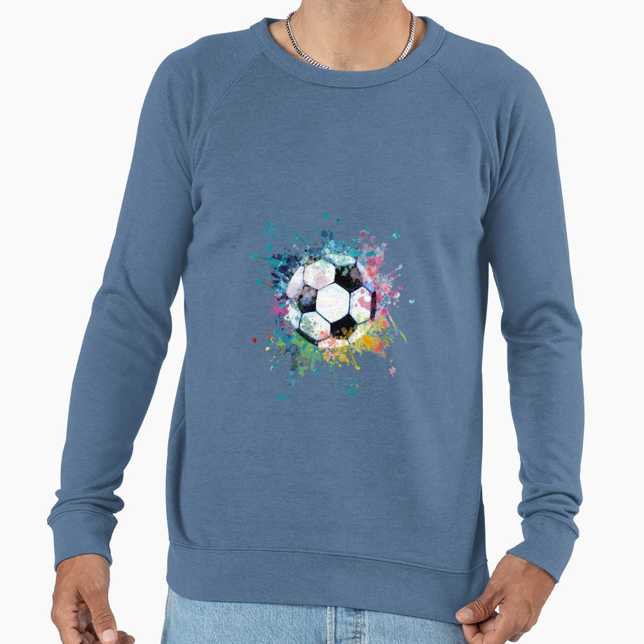 Water Color Explosion Splash Soccer Sweatshirt - Novelty Apparel for Adults - T-Shirt, Sweatshirt, Hoodie
