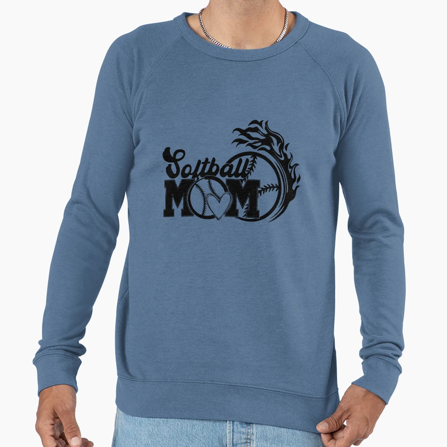 Softball Mom Sweatshirt - Aesthetic Graphic for Adults - T-Shirt, Sweatshirt, Hoodie