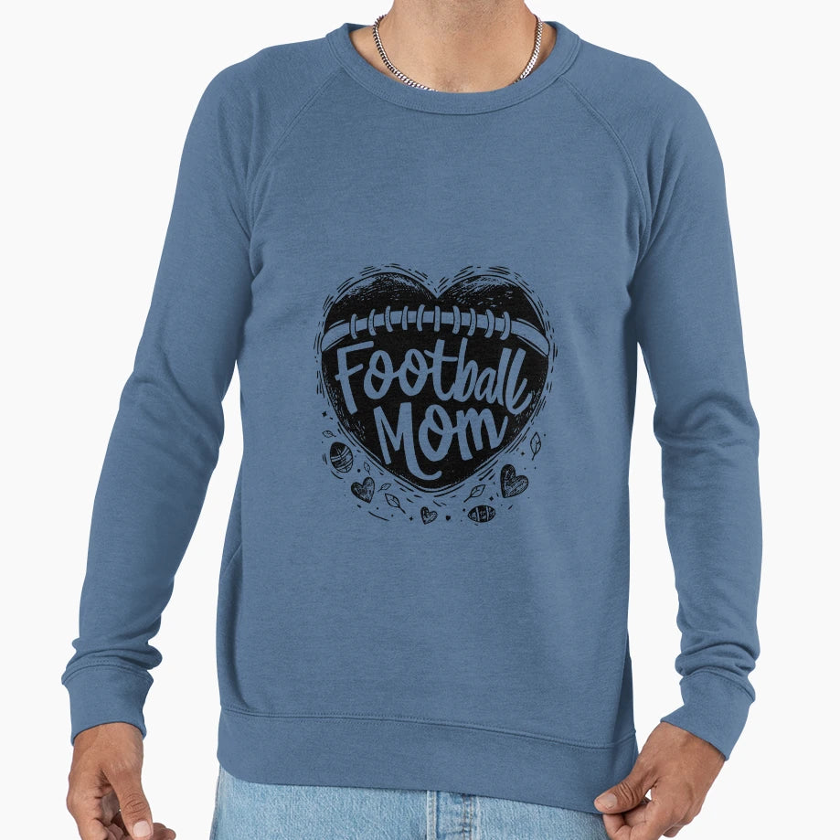 Football Mom Heart Black And White Sweatshirt - Novelty Apparel Unisex - T-Shirt, Sweatshirt, Hoodie