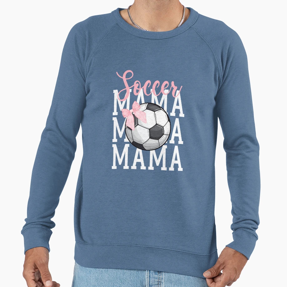 Soccer Mama Coquette Bow Soccer Sweatshirt - Minimalist Print for Adults - T-Shirt, Sweatshirt, Hoodie