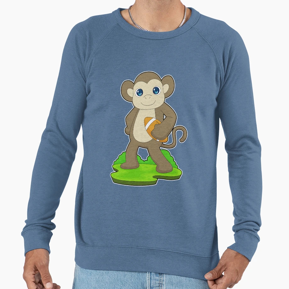 Monkey American Football Sweatshirt - Novelty Apparel for Adults - T-Shirt, Sweatshirt, Hoodie