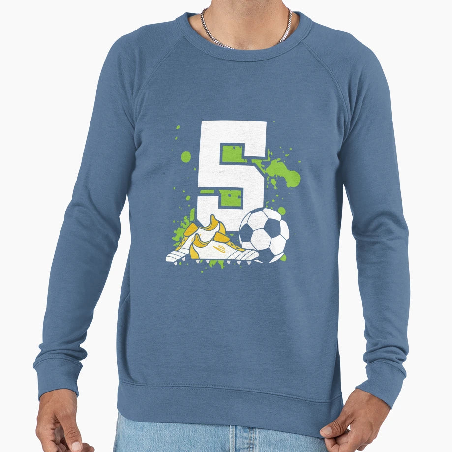 Football Birthday 5 Years Old Sweatshirt - Aesthetic Graphic for Adults - T-Shirt, Sweatshirt, Hoodie