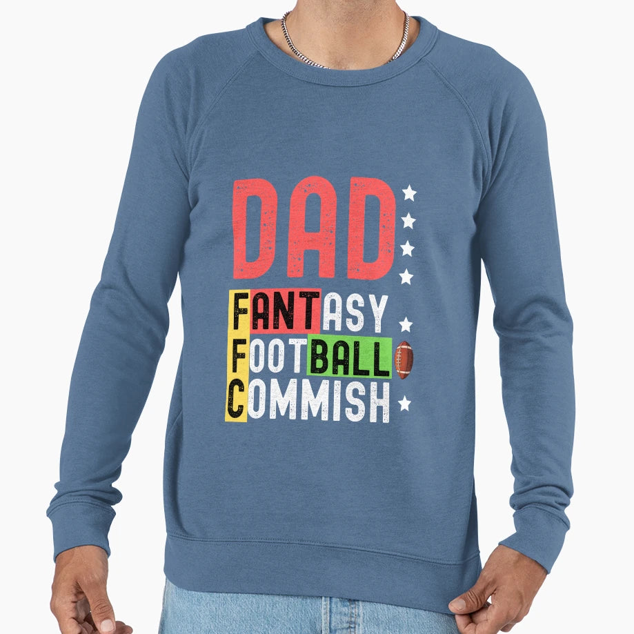 Husband Dad Fantasy Football Commish Sweatshirt - Graphic Print Men Women - T-Shirt, Sweatshirt, Hoodie
