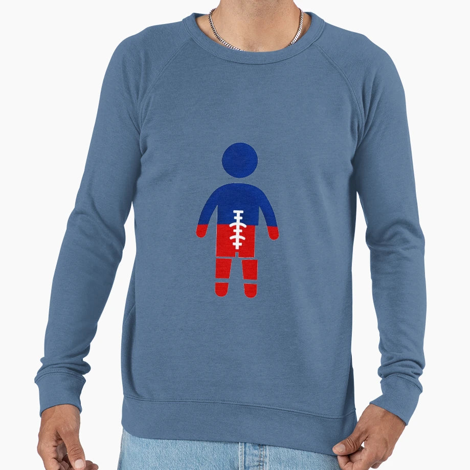 American Football Player Icon Sweatshirt - Fun Novelty Design for Adults - T-Shirt, Sweatshirt, Hoodie