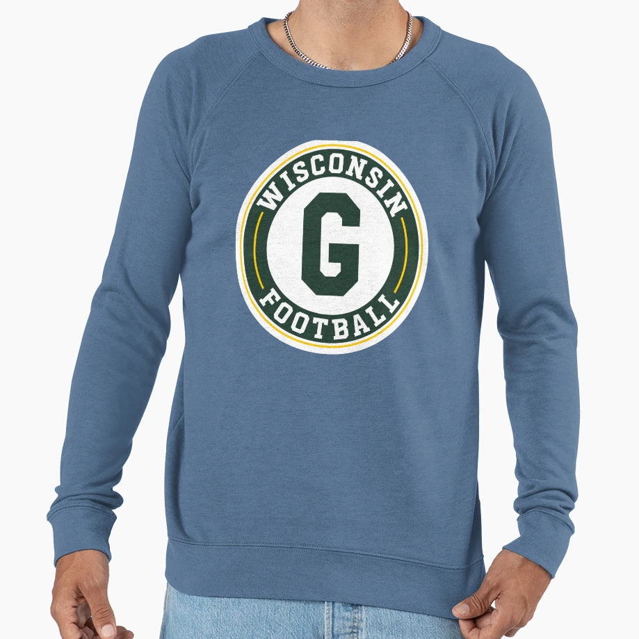 Wisconsin Football Round Badge Sweatshirt - Graphic Print for Adults - T-Shirt, Sweatshirt, Hoodie