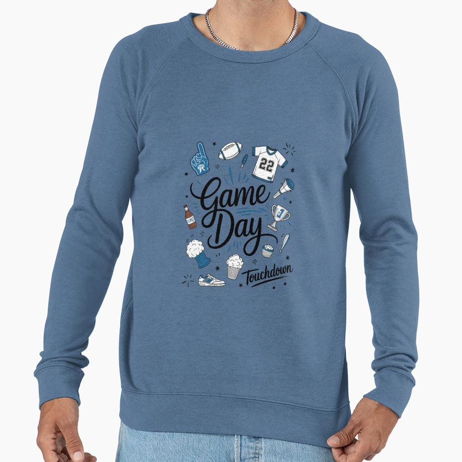 Football Game Day Coquette Bow Sweatshirt - Custom Art Print Men Women - T-Shirt, Sweatshirt, Hoodie