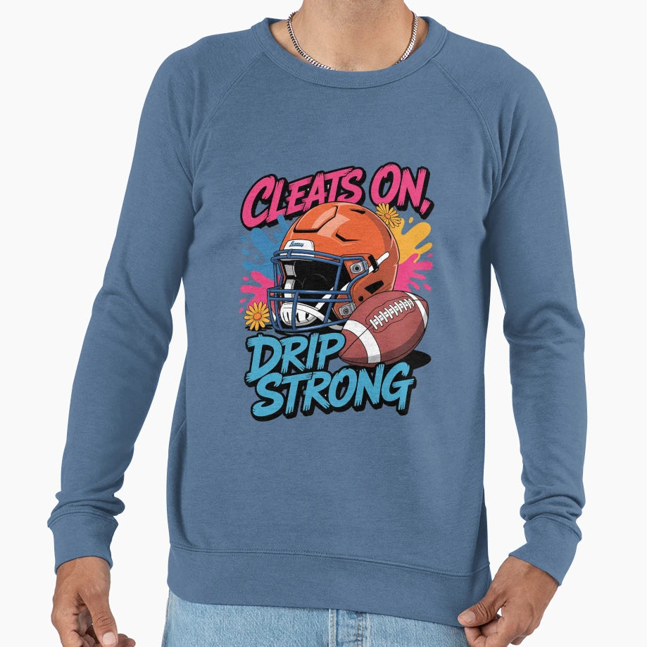 American Football Drip Cleats Sweatshirt - Fun Novelty Design Men Women - T-Shirt, Sweatshirt, Hoodie