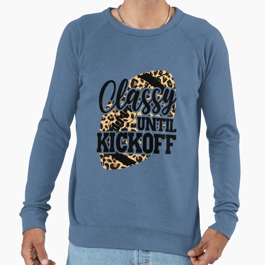 Leopard Football Mom Classy Until Sweatshirt - Trendy Graphic Unisex - T-Shirt, Sweatshirt, Hoodie