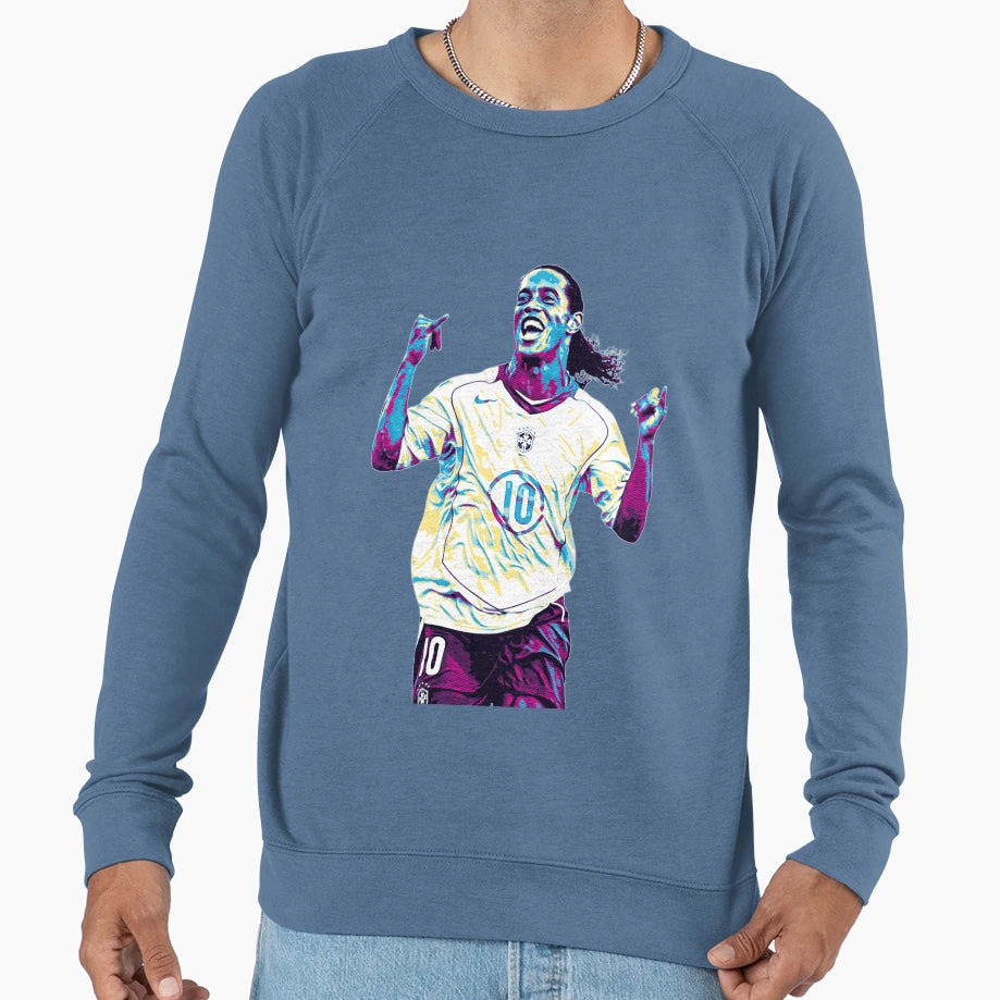Ronaldinho Brazil Team Sweatshirt - Aesthetic Graphic Unisex - T-Shirt, Sweatshirt, Hoodie