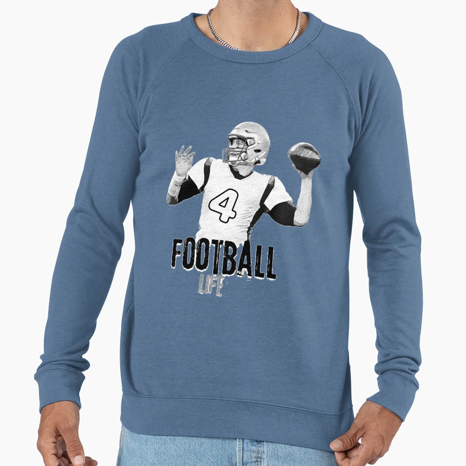 Football Life Sketch Quarterback Sweatshirt - Unique Graphic Men Women - T-Shirt, Sweatshirt, Hoodie