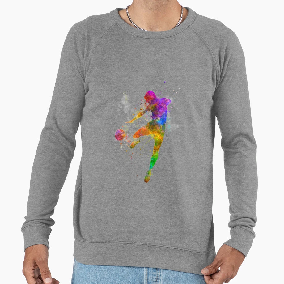 Soccer Football Player Flying Sweatshirt - Minimalist Print Men Women - T-Shirt, Sweatshirt, Hoodie
