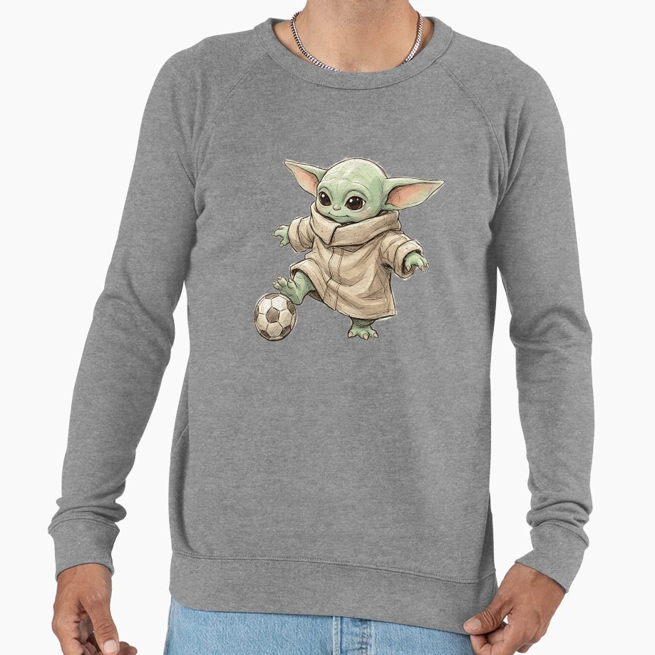 Yoda Playing Soccer Sweatshirt - Unique Graphic for Adults - T-Shirt, Sweatshirt, Hoodie