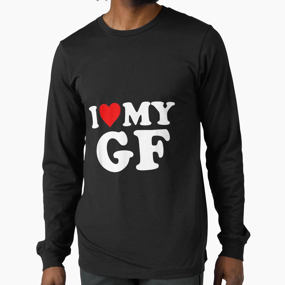 I Love My Gf Girlfriend Red Heart T-Shirt - Custom Art Print for Adults - T-Shirt, Sweatshirt, Hoodie