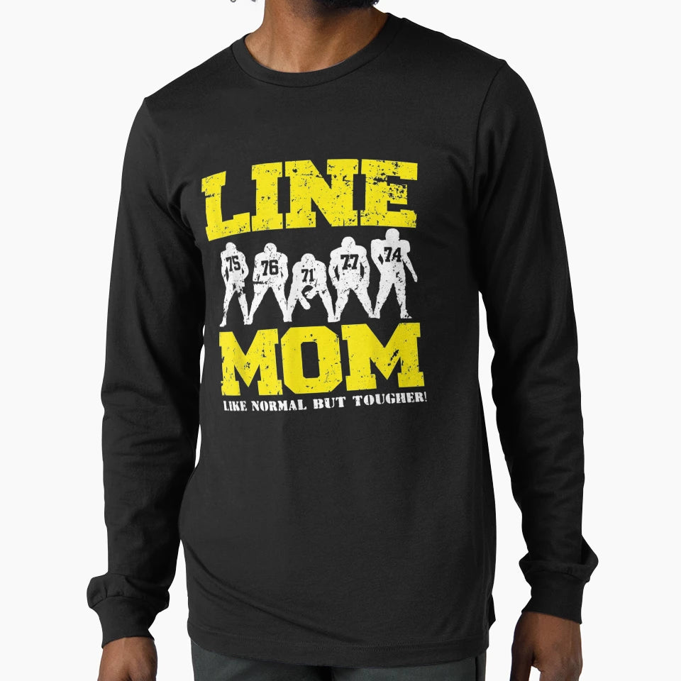 Offensive Lineman Line Mom T-Shirt - Casual Everyday Wear for Adults - T-Shirt, Sweatshirt, Hoodie