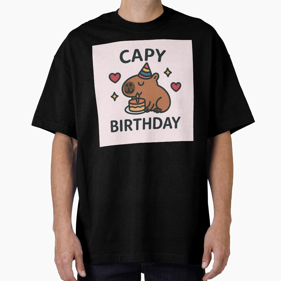 Capy Birthday by Lotus Love Tarot - Adult & Kids T-Shirts, Sweatshirts & Hoodies apparel design preview 1