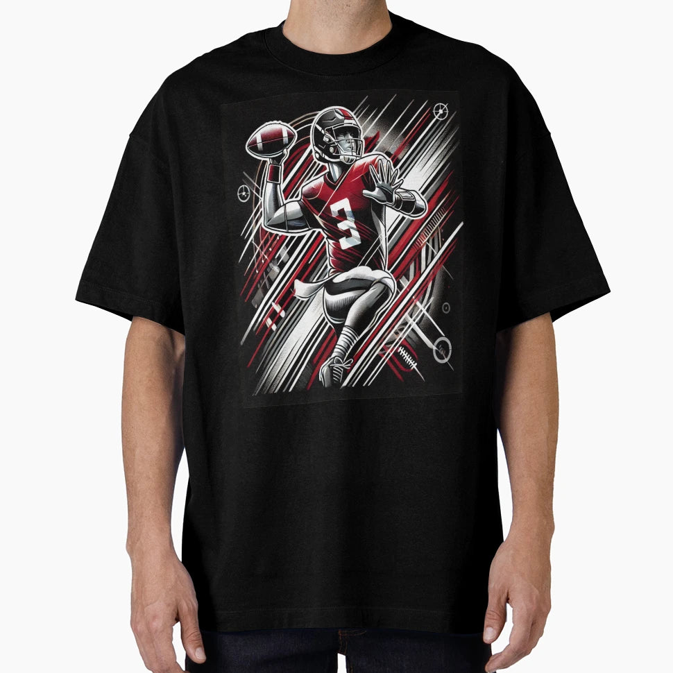 Dynamic Football Quarterback Art T-Shirt - Custom Art Print for Adults - T-Shirt, Sweatshirt, Hoodie