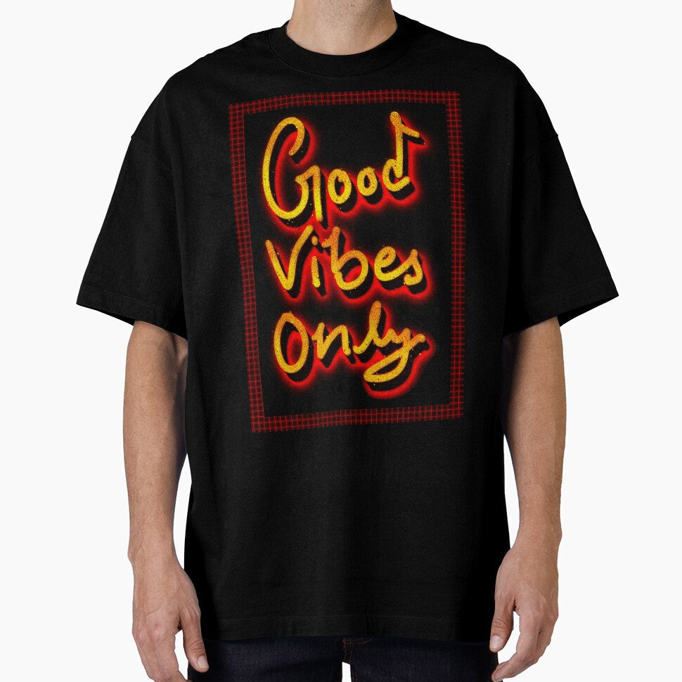 GOOD VIBES ONLY 3D AND NEON by ak3shay - Adult & Kids T-Shirts, Sweatshirts & Hoodies apparel design preview 1