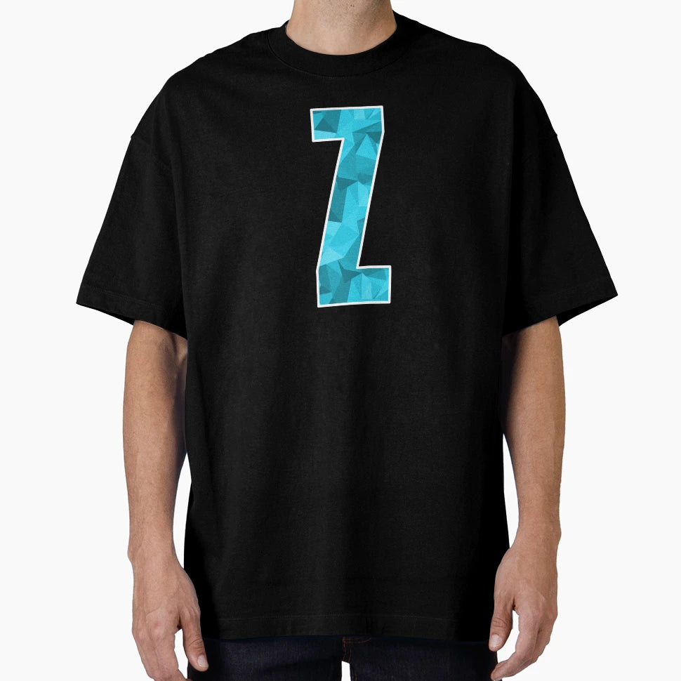 Letter Z Monogram Letter Art Cyan T-Shirt - Custom Art Print Men Women - T-Shirt, Sweatshirt, Hoodie