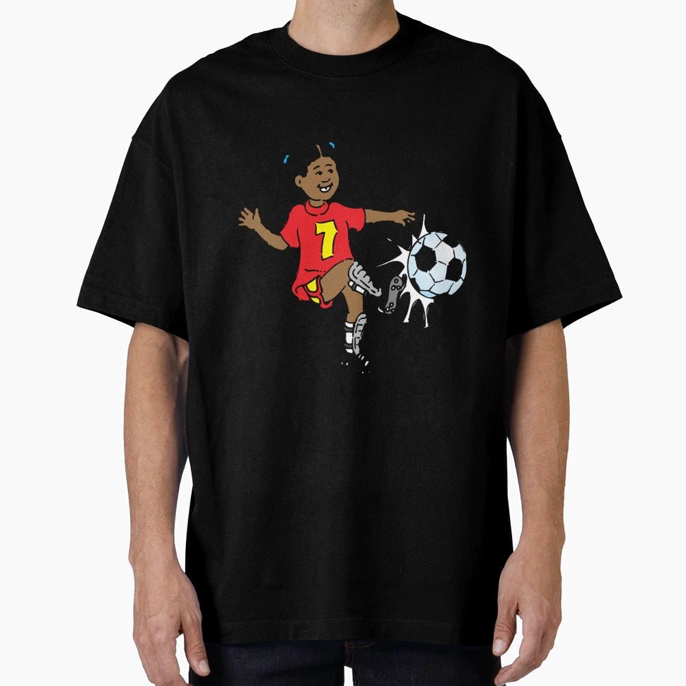 Cartoon Playing Soccer T-Shirt - Minimalist Print Men Women - T-Shirt, Sweatshirt, Hoodie