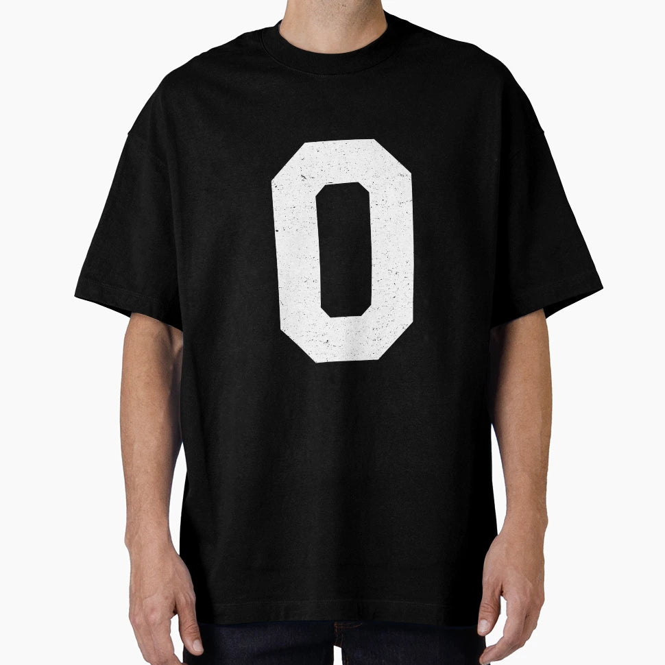 Jersey Block Number 0 Zero Athletic T-Shirt - Aesthetic Graphic for Adults - T-Shirt, Sweatshirt, Hoodie
