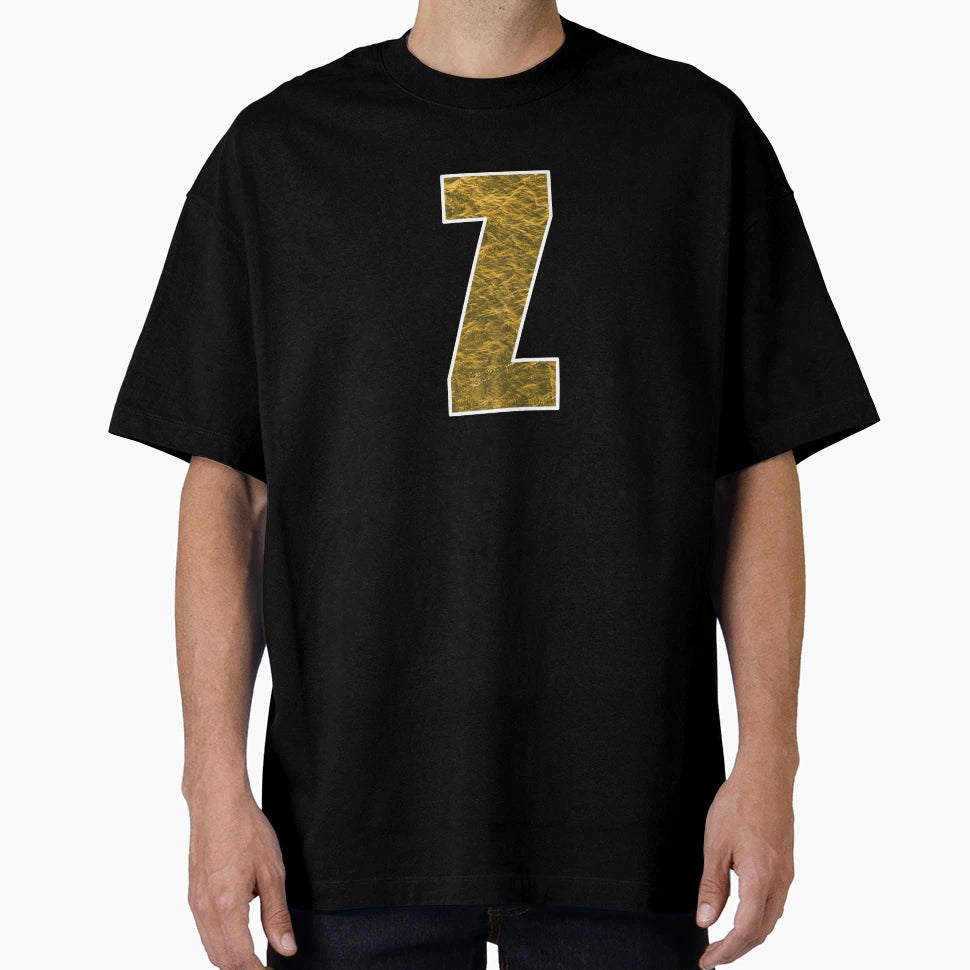Letter Z Yellow And Gold Water Wave T-Shirt - Streetwear Style for Adults - T-Shirt, Sweatshirt, Hoodie