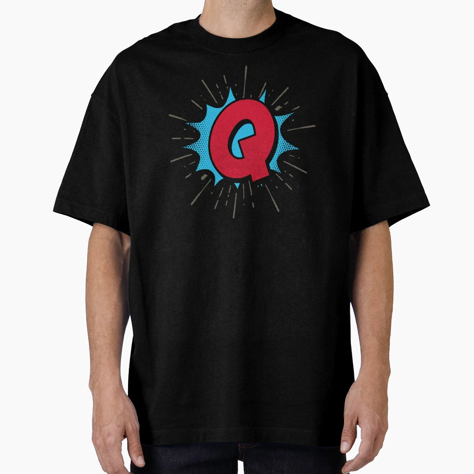 Monogram Q Cartoon Explosion Effect T-Shirt - Custom Art Print Men Women - T-Shirt, Sweatshirt, Hoodie