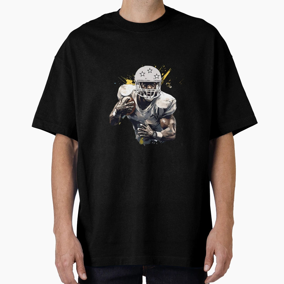 Artistic Cartoon Football Player T-Shirt - Aesthetic Graphic for Adults - T-Shirt, Sweatshirt, Hoodie