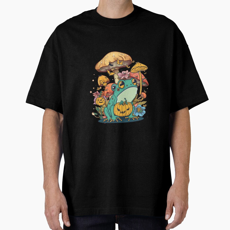 Frog With Mushroom hallowen by Clouth Clothing - Adult & Kids T-Shirts, Sweatshirts & Hoodies apparel design preview 1