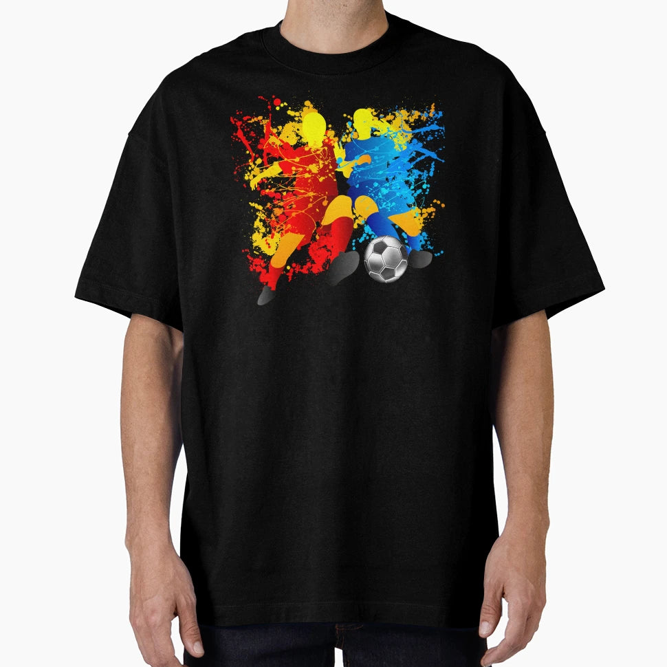 Football Players Splash Soccer Ball T-Shirt - Minimalist Print Men Women - T-Shirt, Sweatshirt, Hoodie