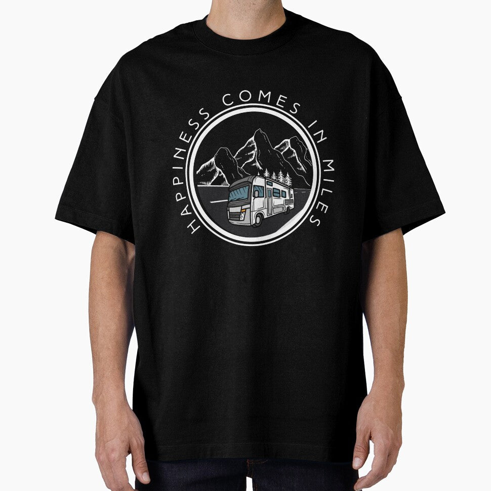 Happiness Comes in Miles by L00king4America - Adult & Kids T-Shirts, Sweatshirts & Hoodies apparel design preview 1