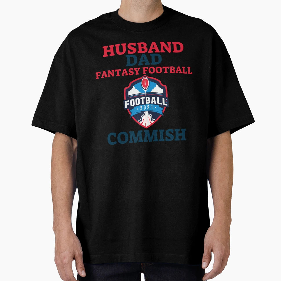 Husband Dad Fantasy Football Commish T-Shirt - Minimalist Print for Adults - T-Shirt, Sweatshirt, Hoodie