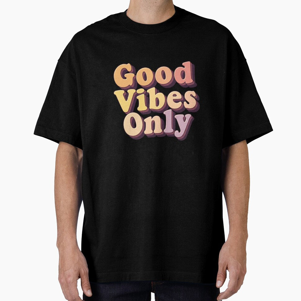 70s groovy good vibes only quote by MrCodeXZ - Adult & Kids T-Shirts, Sweatshirts & Hoodies apparel design preview 1