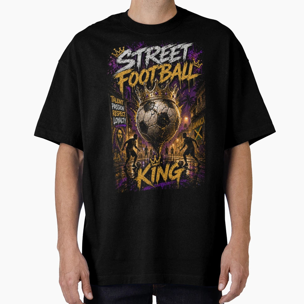 Street Football King Urban Soccer T-Shirt - Minimalist Print for Adults - T-Shirt, Sweatshirt, Hoodie